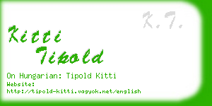 kitti tipold business card